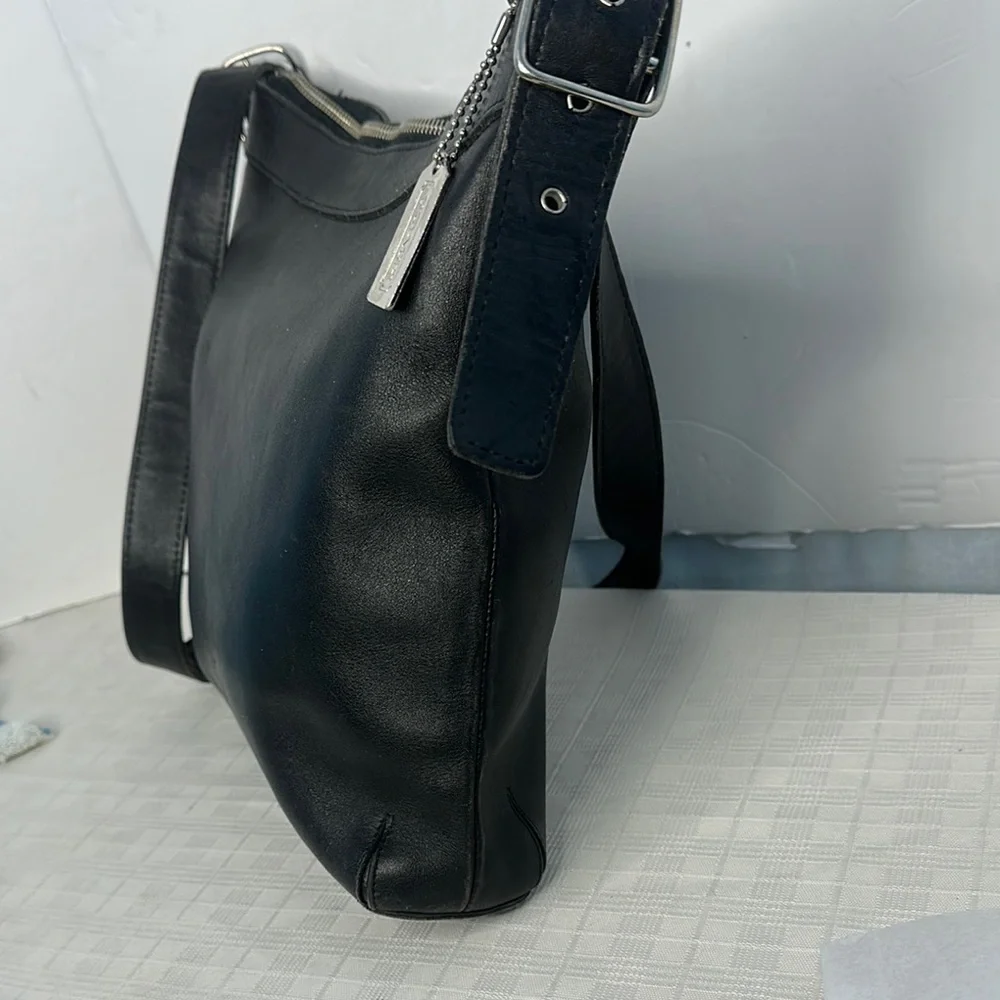Coach # 9188 Legacy  Duffle Black Leather Crossbody Bag Purse